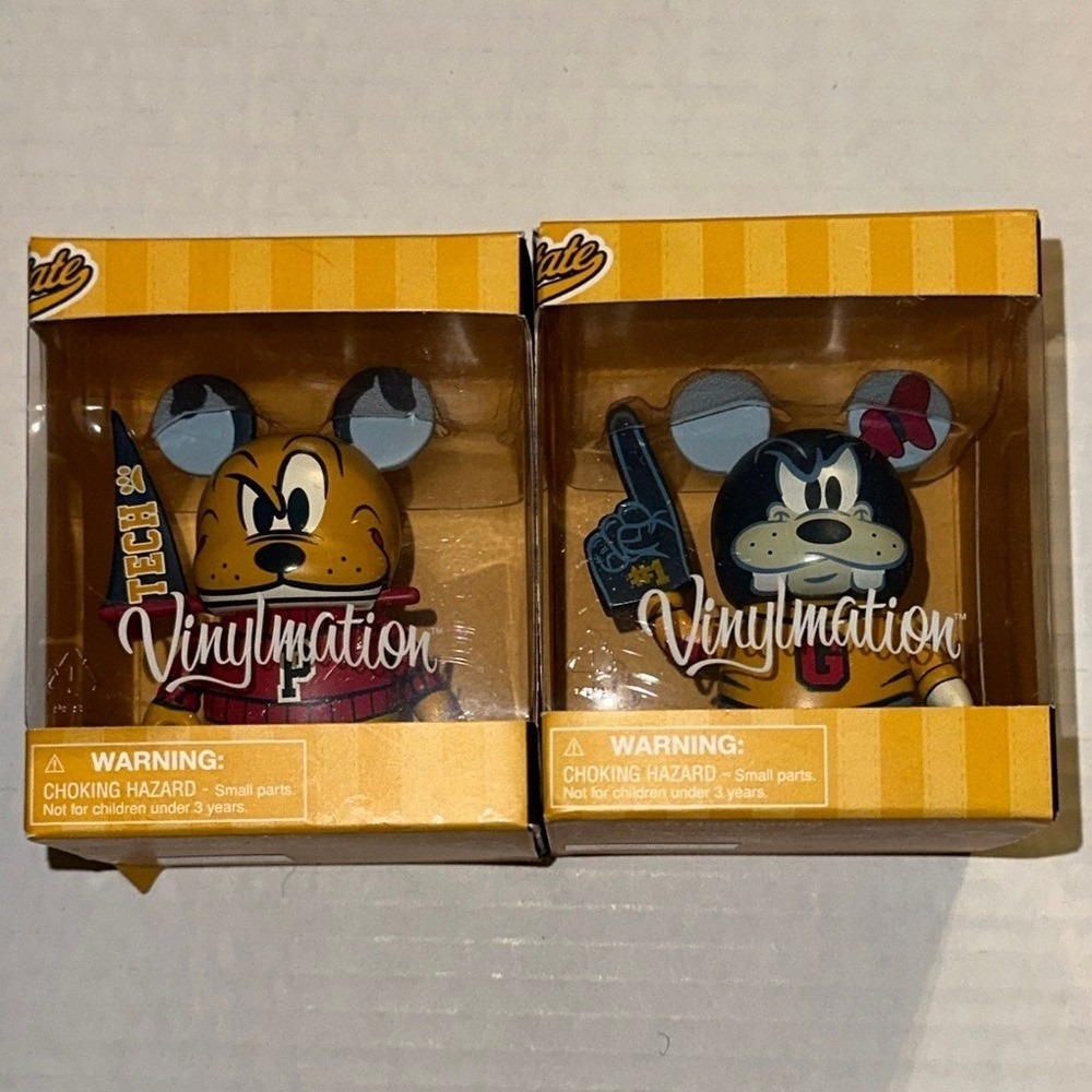 Disney Vinylmation Mascot Series Mickey State University 3 inch Figures Set of 2